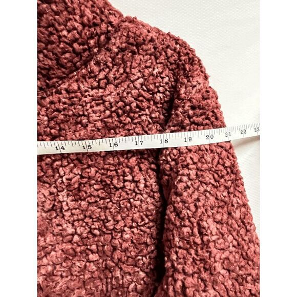Weatherproof Vintage Womens Frosty Tipped Sherpa 1/4 Zip Sweater Red Size Medium - Picture 7 of 7